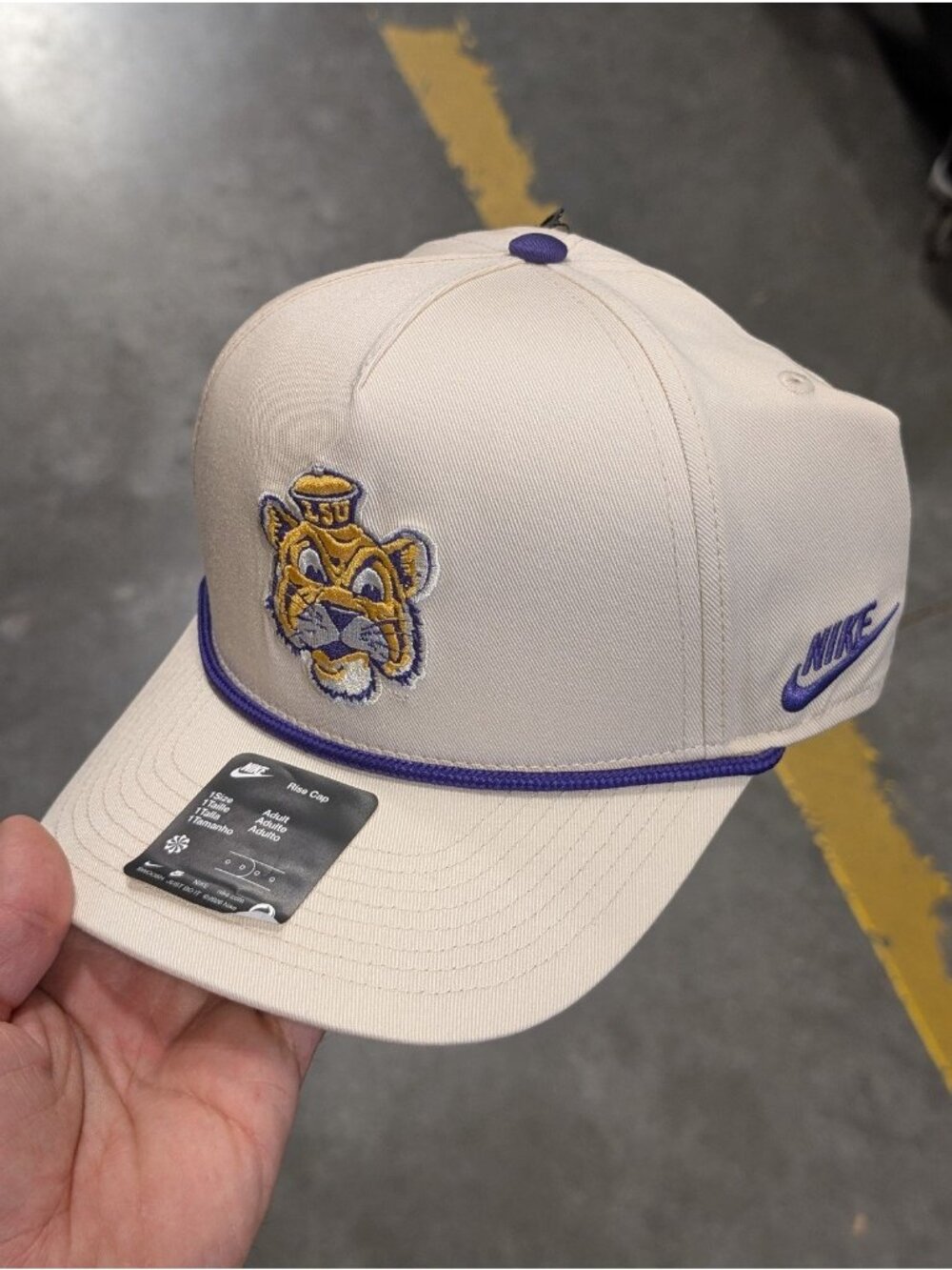 Nike LSU Tigers Retro Sailor Hat Rope Snapback Cap - NWT Cream / Purple Rise Cap